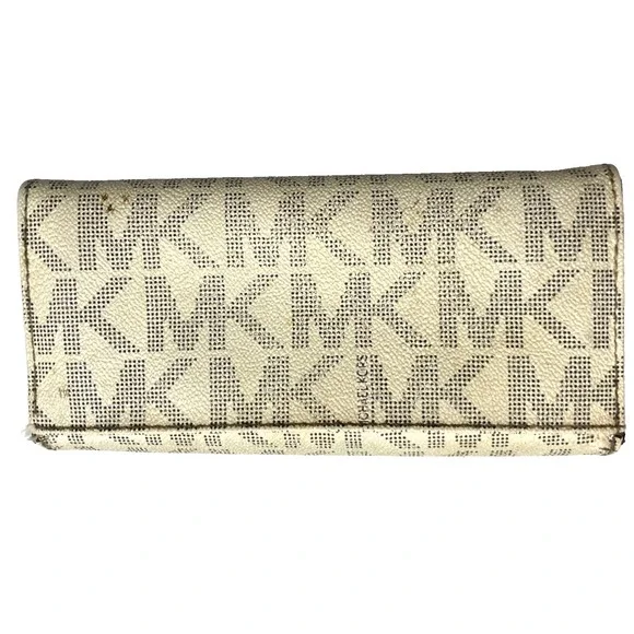 Michael Kors Harper MK‎ Signature Chain Tote Purse White/Blk With MK Wallet - Picture 4 of 16